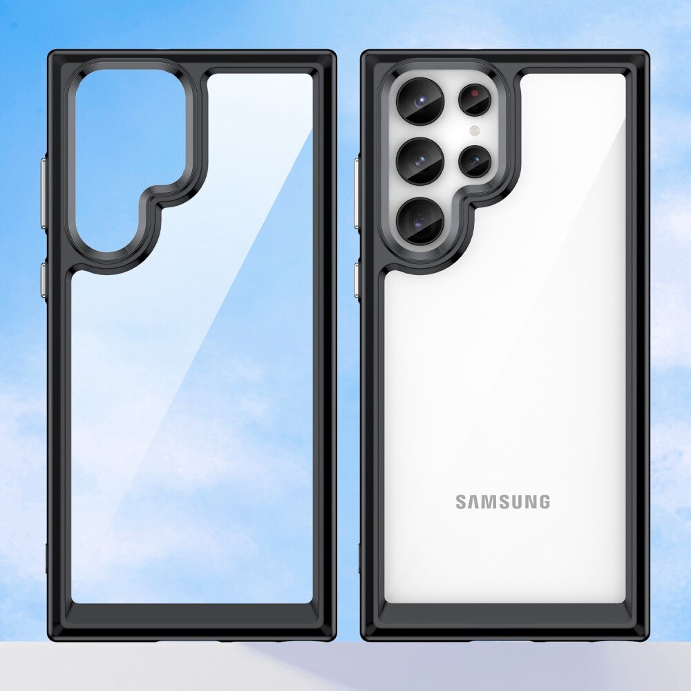 Coque hybride pour Samsung Galaxy S23 Ultra, transparent
