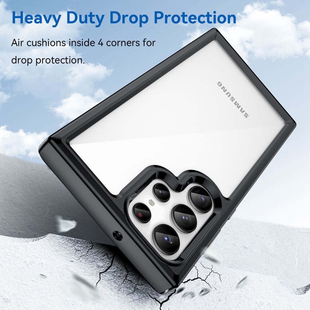 Coque hybride pour Samsung Galaxy S23 Ultra, transparent