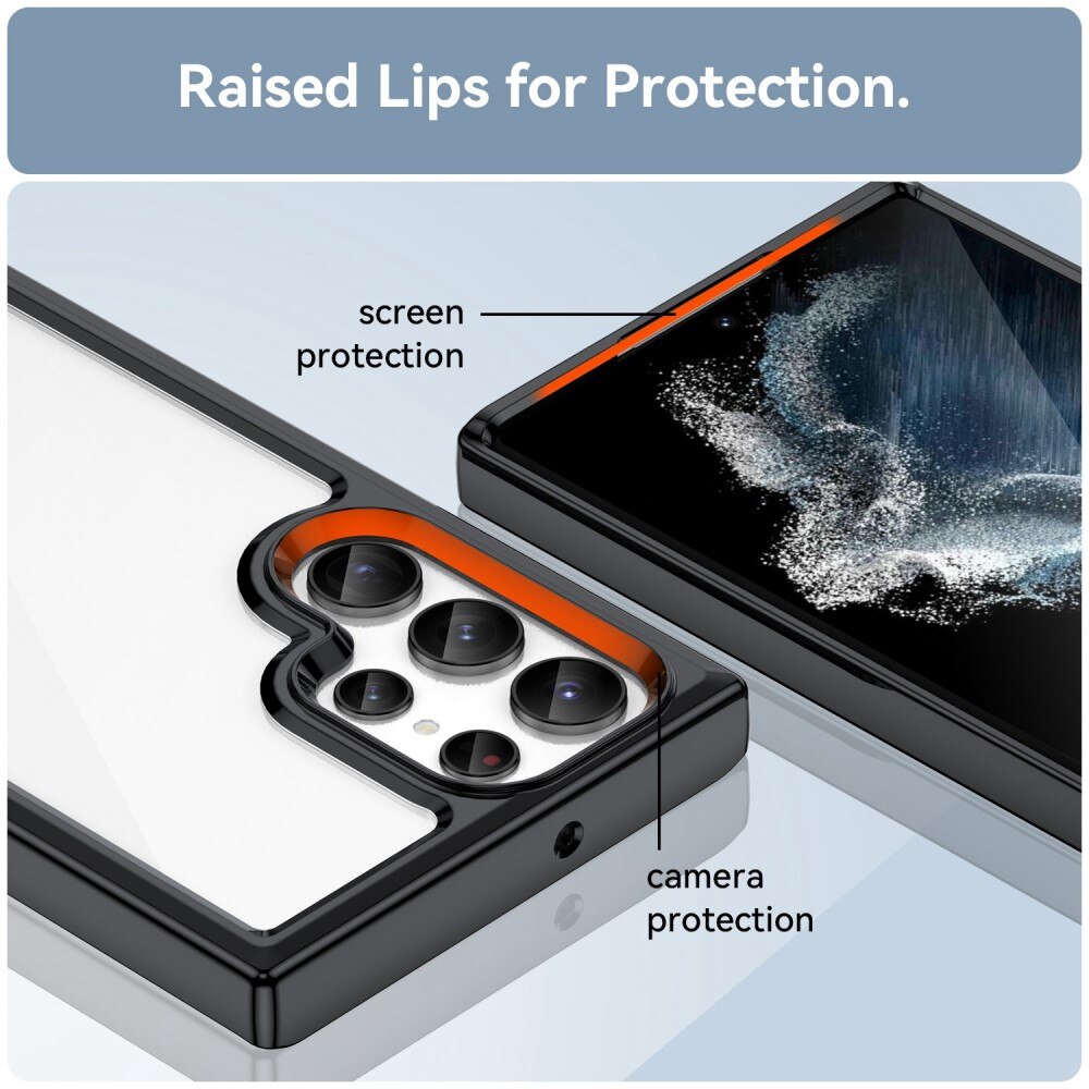 Coque hybride pour Samsung Galaxy S23 Ultra, transparent