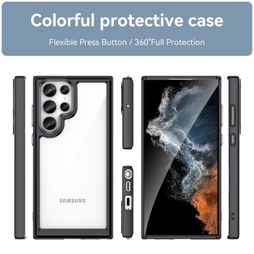 Coque hybride pour Samsung Galaxy S23 Ultra, transparent