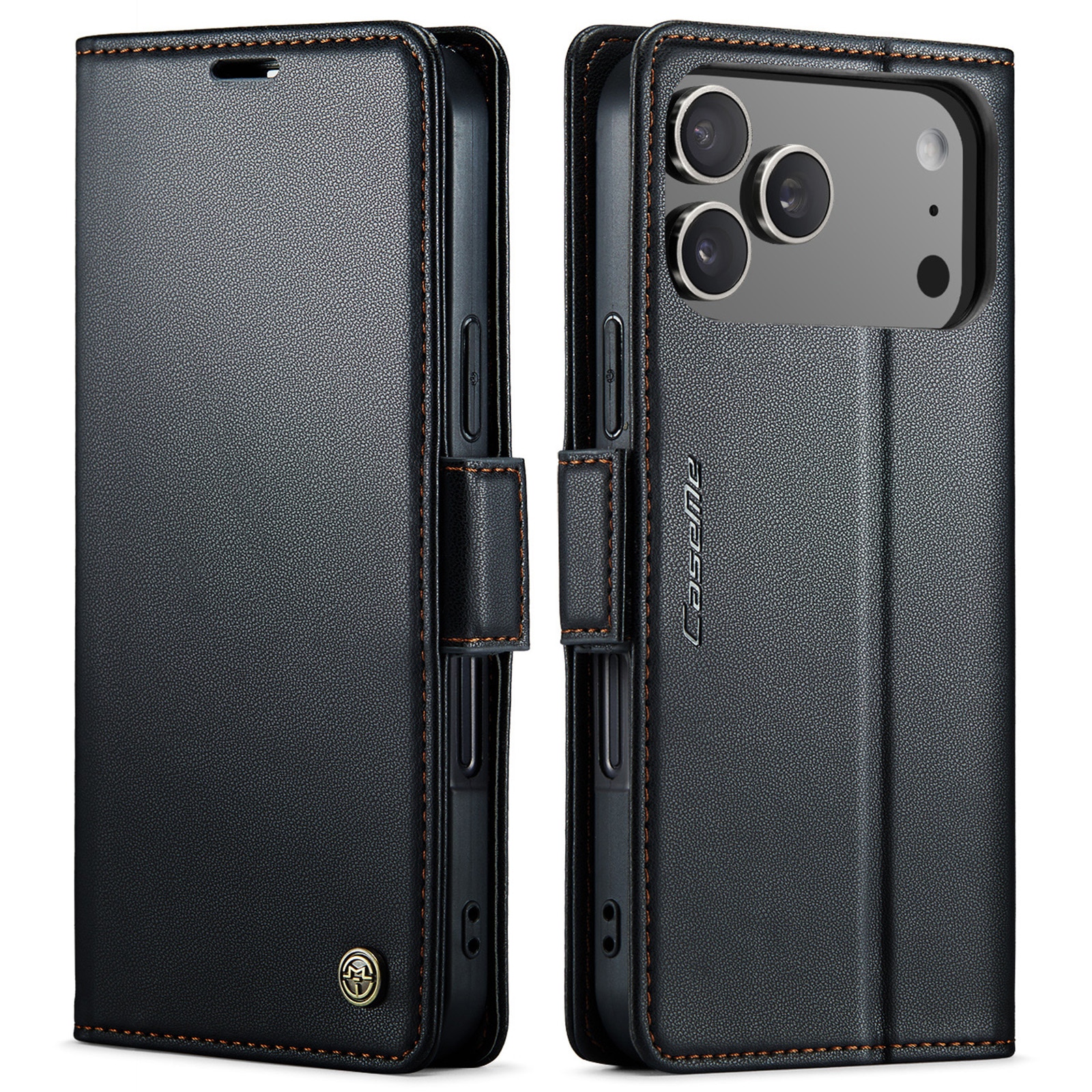 Étui portefeuille mince anti-RFID iPhone 17 Pro, Noir