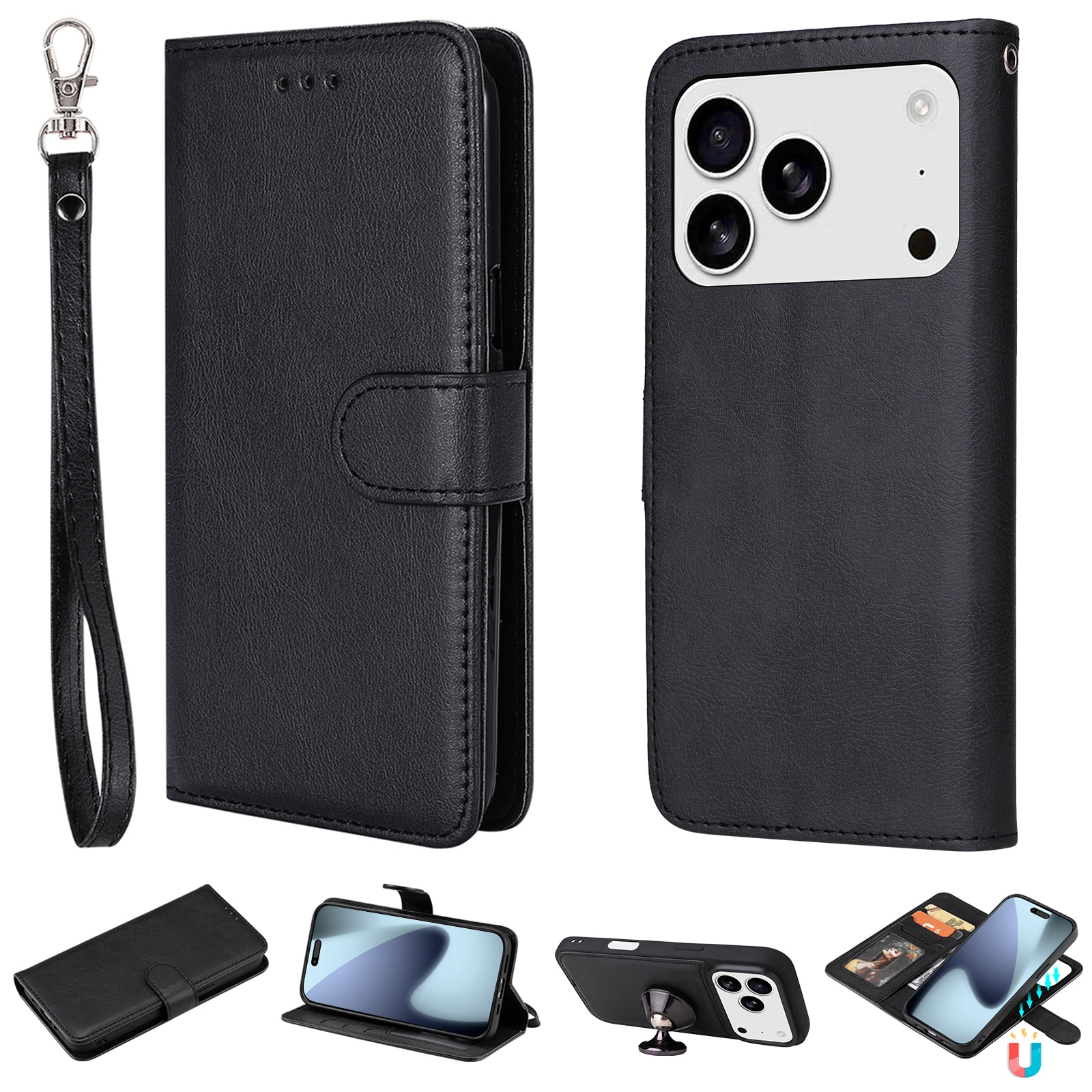 Étui magnétique iPhone 17 Pro, Noir