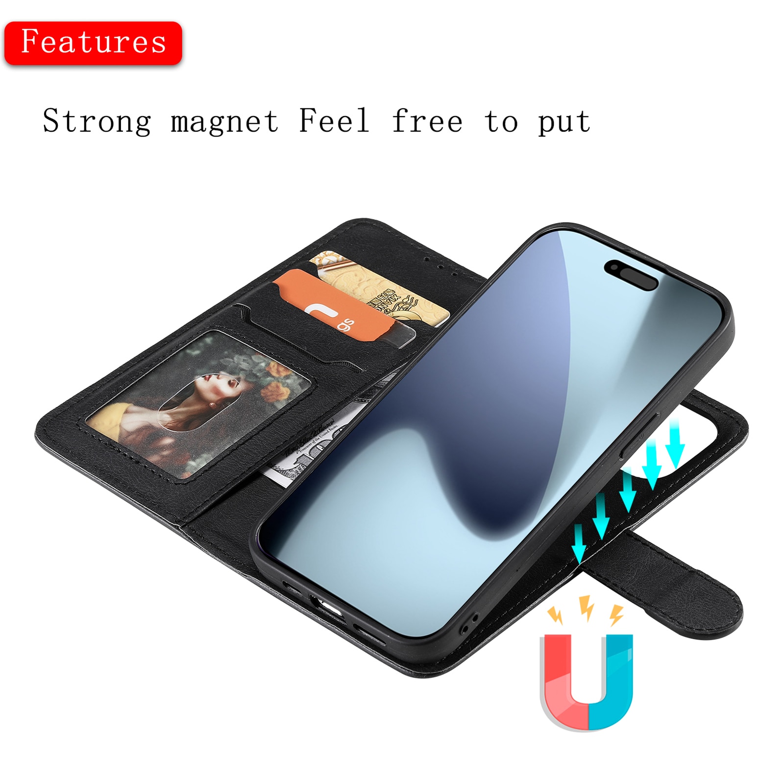 Étui magnétique iPhone 17 Pro, Noir