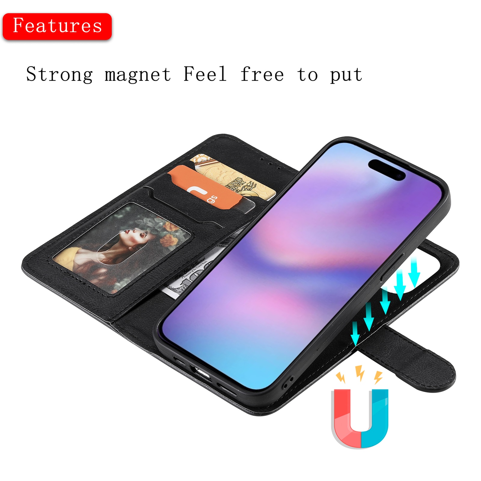 Étui magnétique iPhone 17, noir