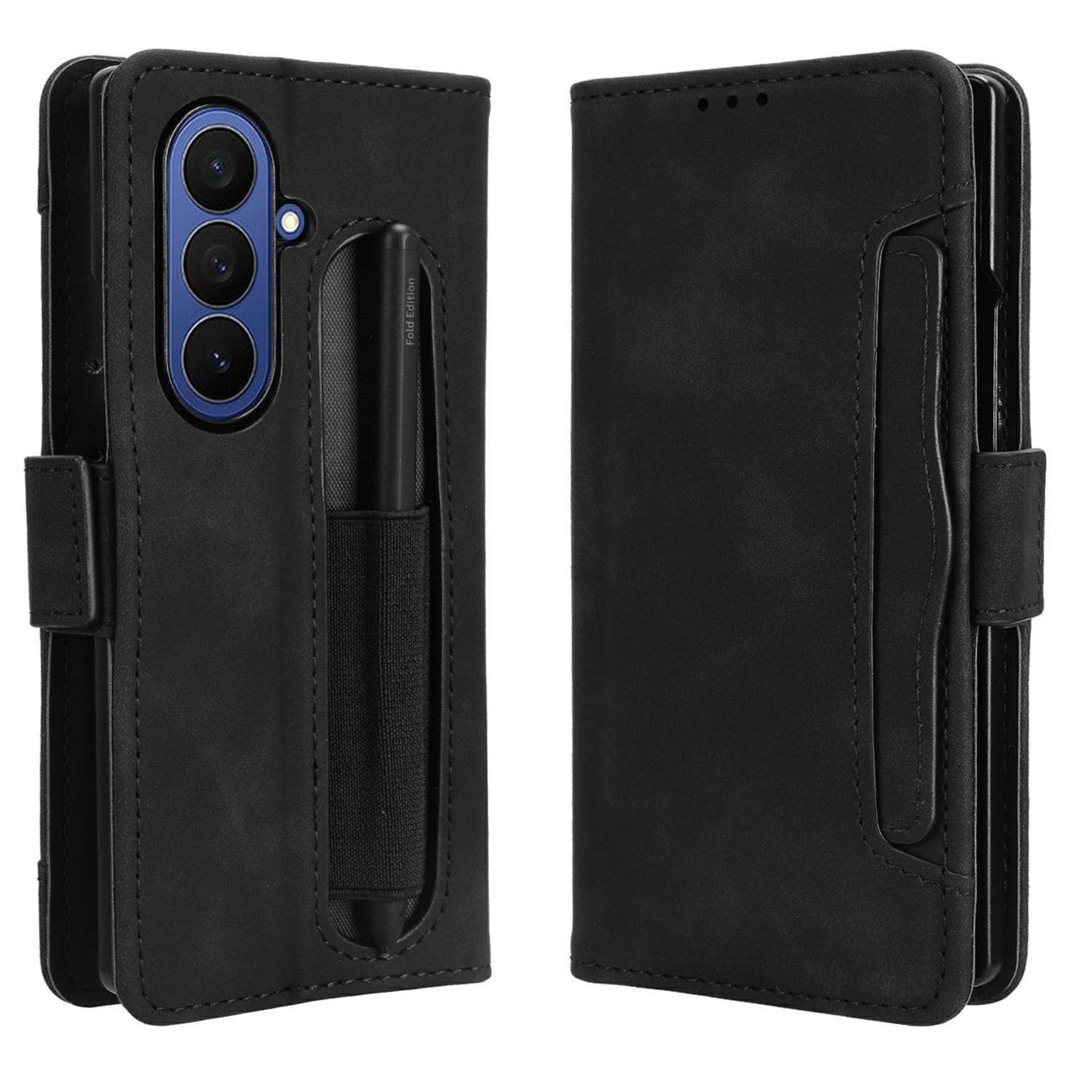 Multi-Cartes Etui Portefeuille avec rangement S-pen Samsung Galaxy Z Fold 7, noir