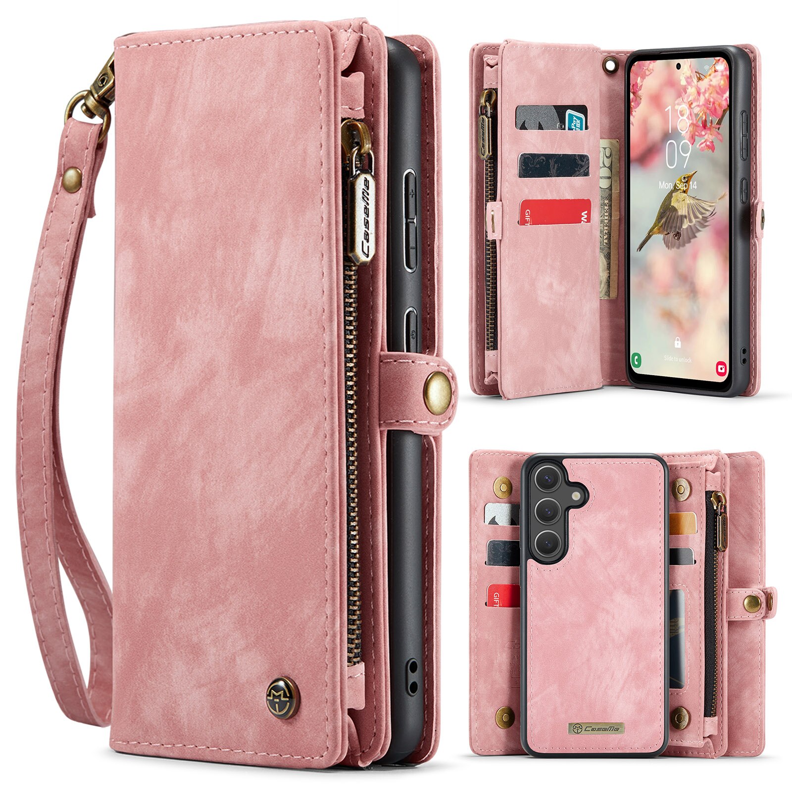 Étui portefeuille multi-cartes Samsung Galaxy S25 FE, Rose