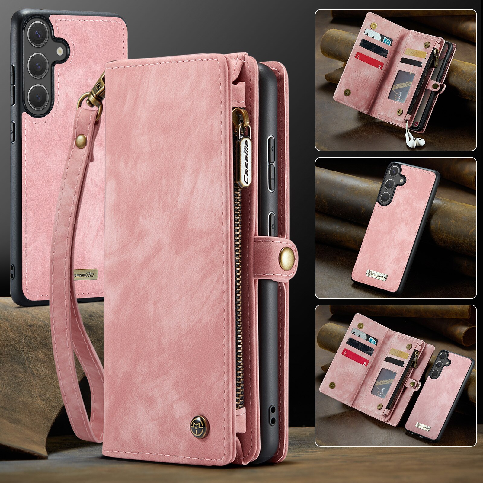 Étui portefeuille multi-cartes Samsung Galaxy S25 FE, Rose