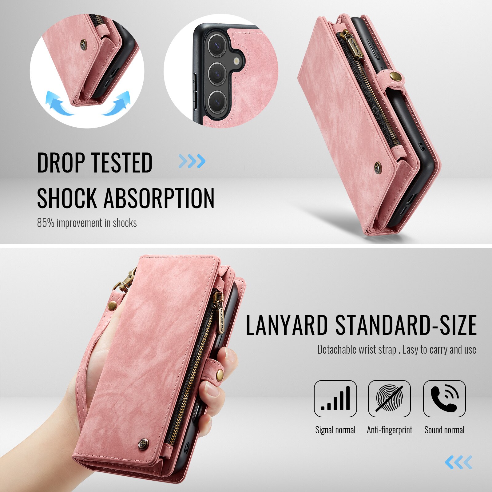 Étui portefeuille multi-cartes Samsung Galaxy S25 FE, Rose