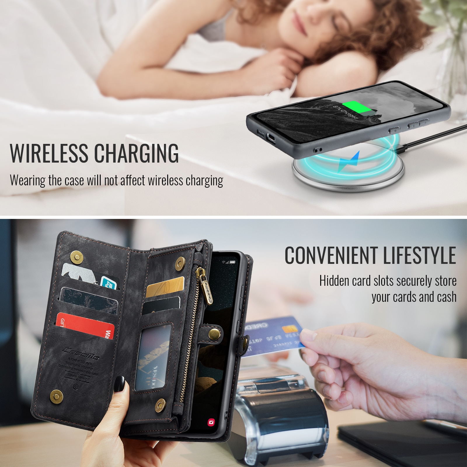 Étui portefeuille multi-cartes Samsung Galaxy S25 FE, Gris