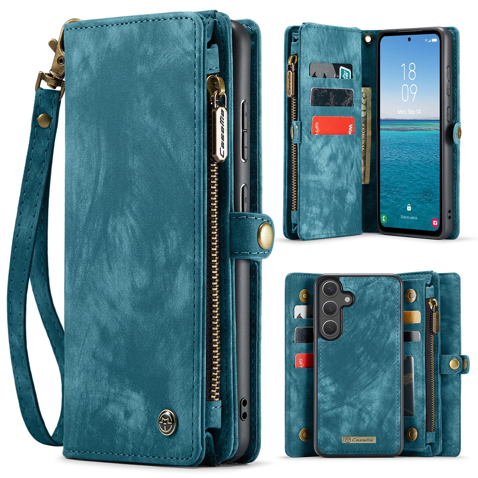 Étui portefeuille multi-cartes Samsung Galaxy S25 FE, Bleu