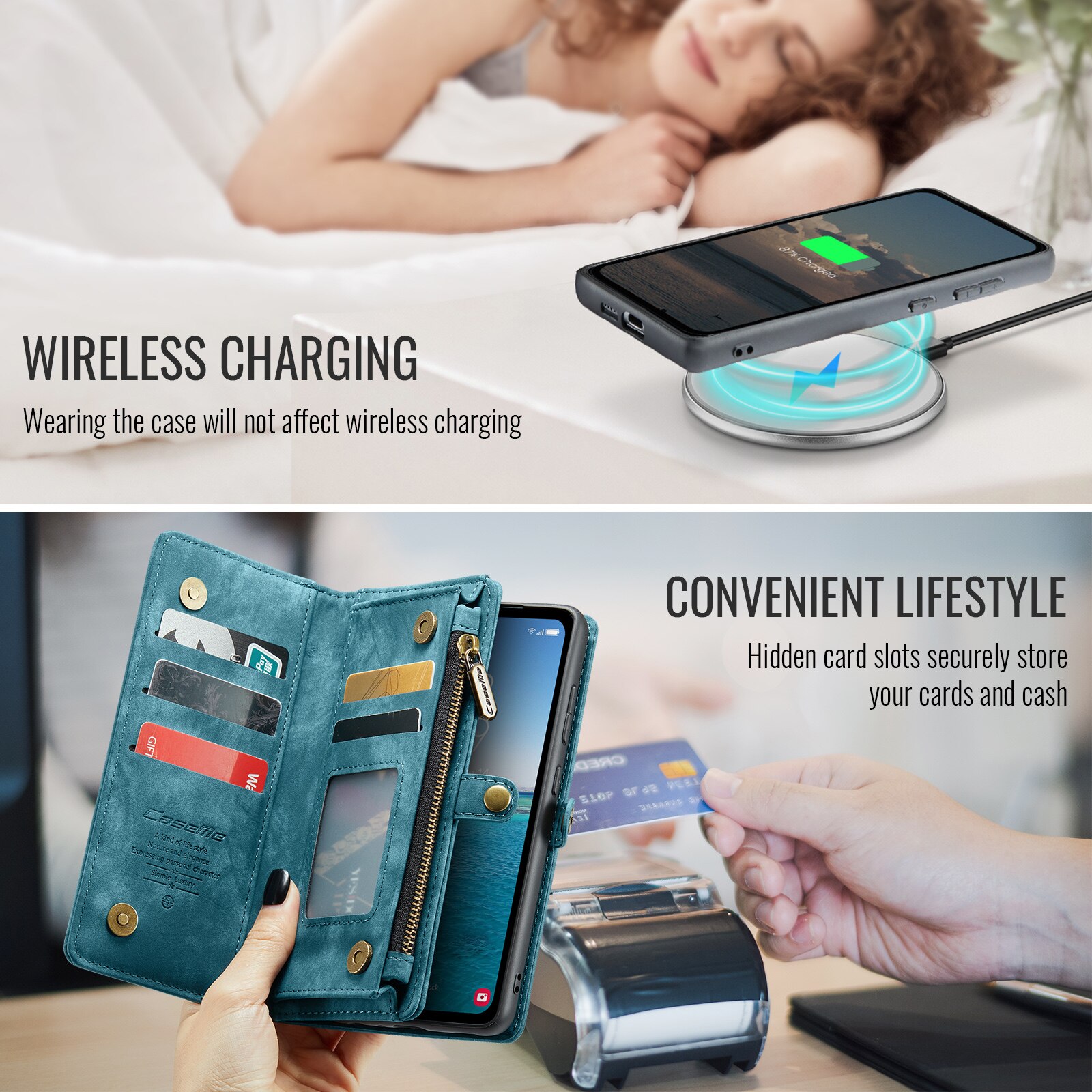 Étui portefeuille multi-cartes Samsung Galaxy S25 FE, Bleu