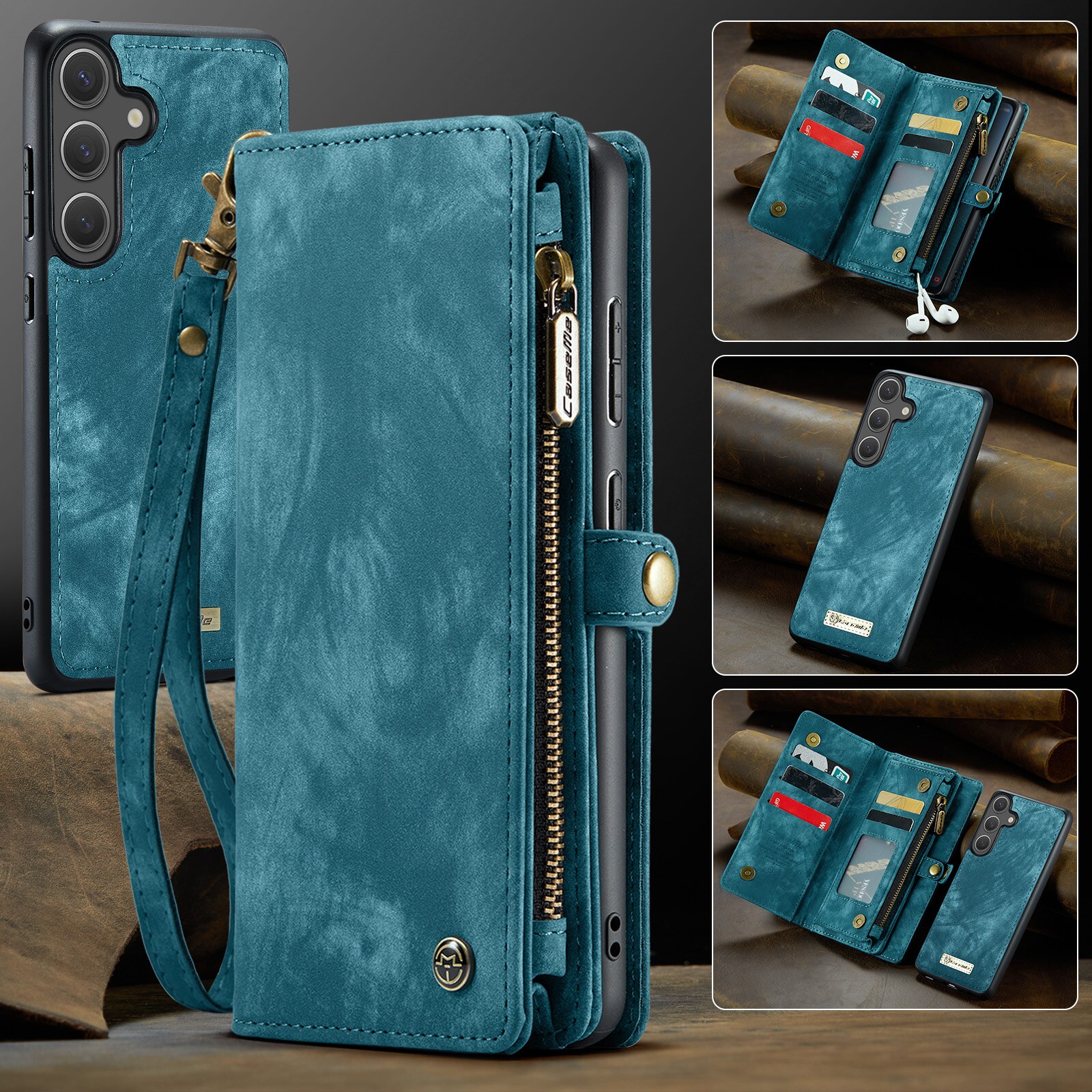 Étui portefeuille multi-cartes Samsung Galaxy S25 FE, Bleu