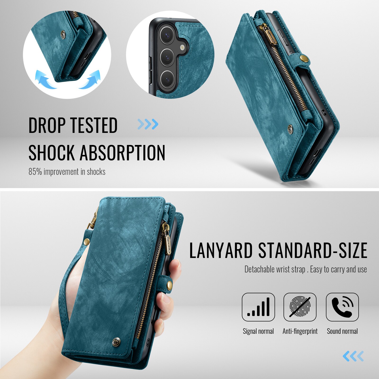 Étui portefeuille multi-cartes Samsung Galaxy S25 FE, Bleu