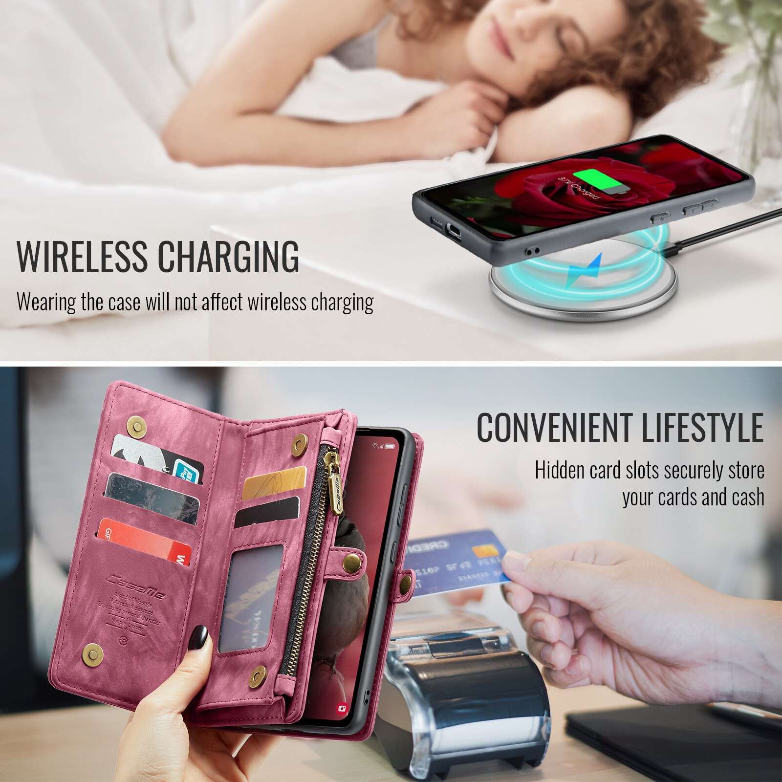 Étui portefeuille multi-cartes Samsung Galaxy S25 FE, Rouge