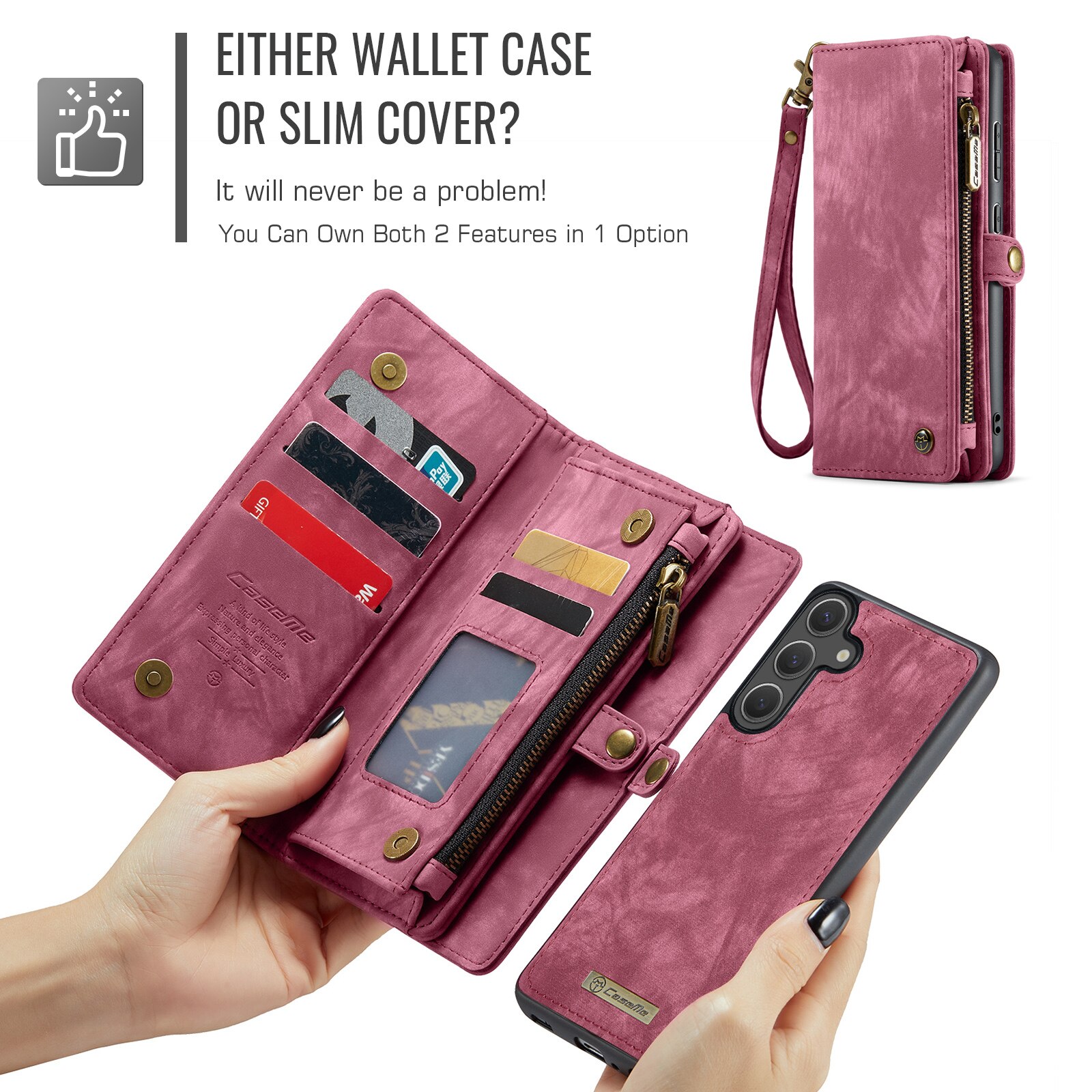 Étui portefeuille multi-cartes Samsung Galaxy S25 FE, Rouge