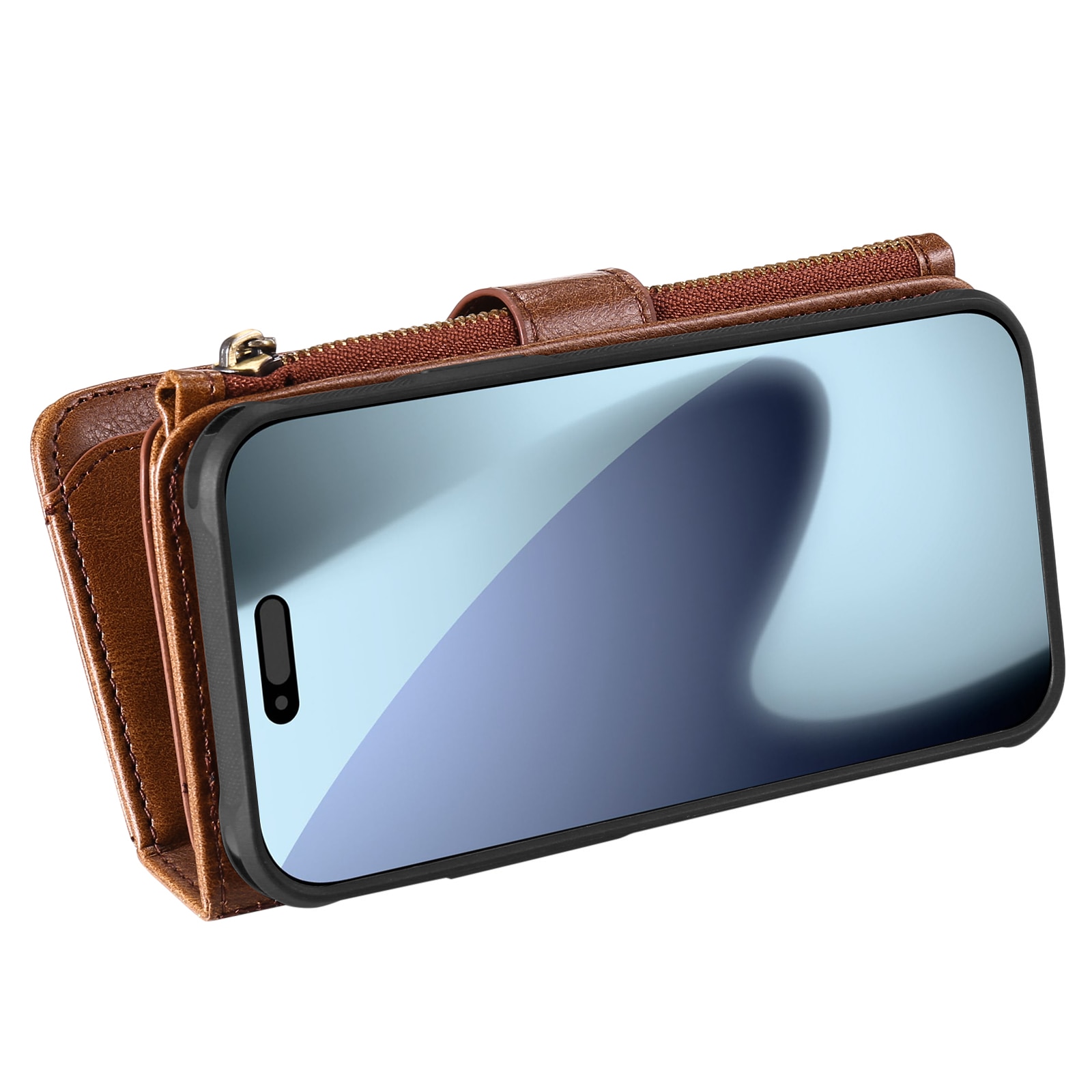 Magnet Leather Multi Wallet iPhone 17 Pro Max, Marron