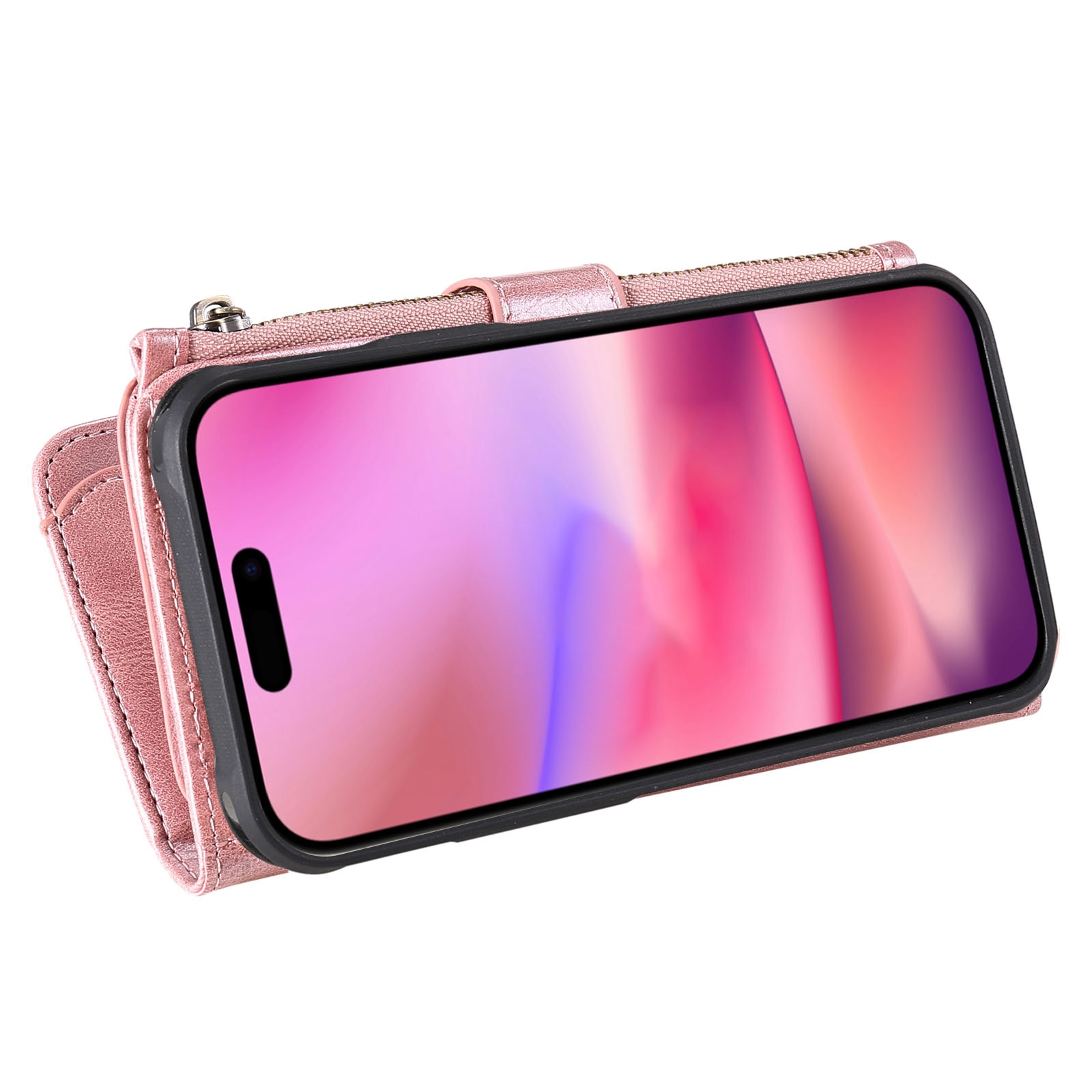 Magnet Leather Multi Wallet iPhone 17, Rose
