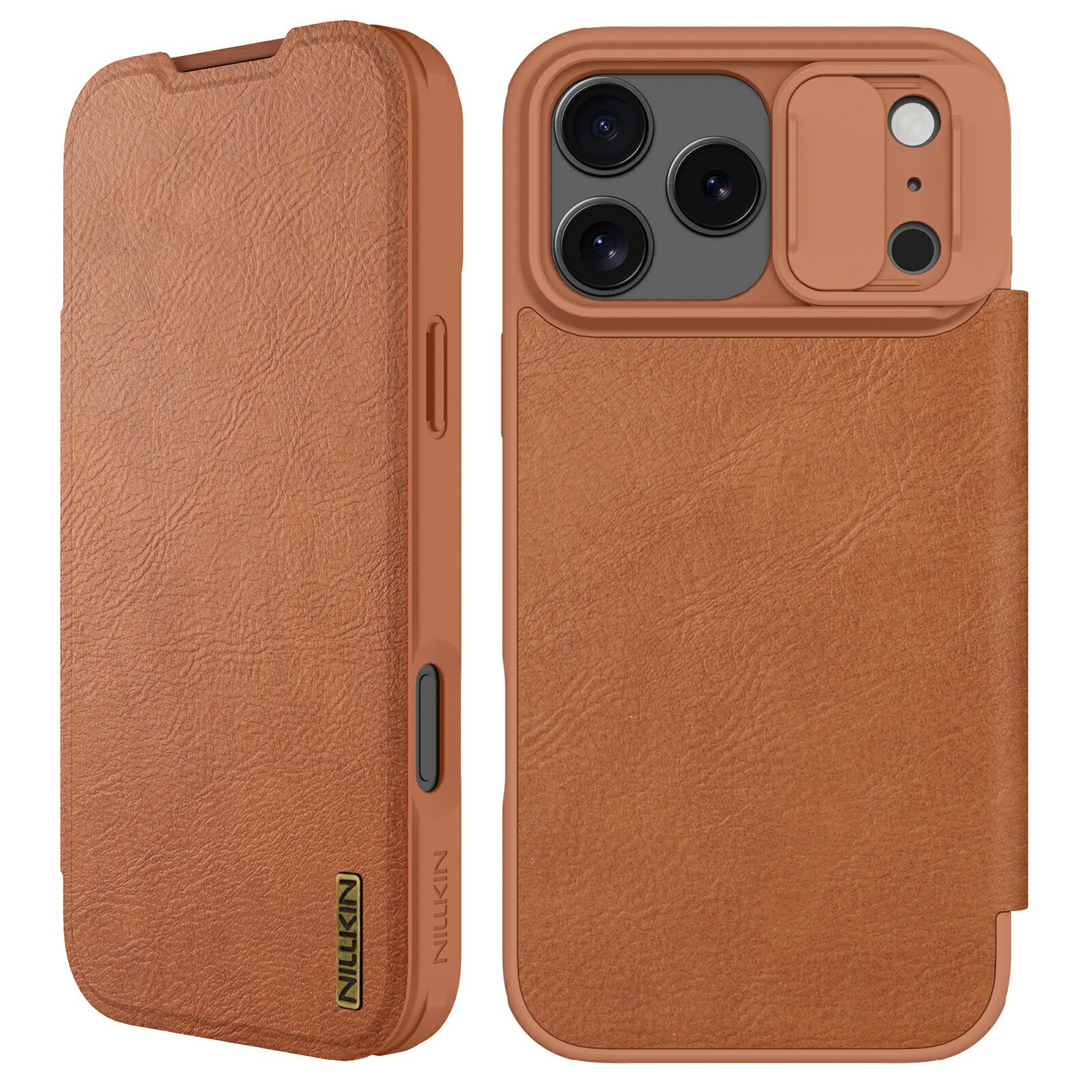 Etui Qin Pro CamShield iPhone 17 Pro Max Marron