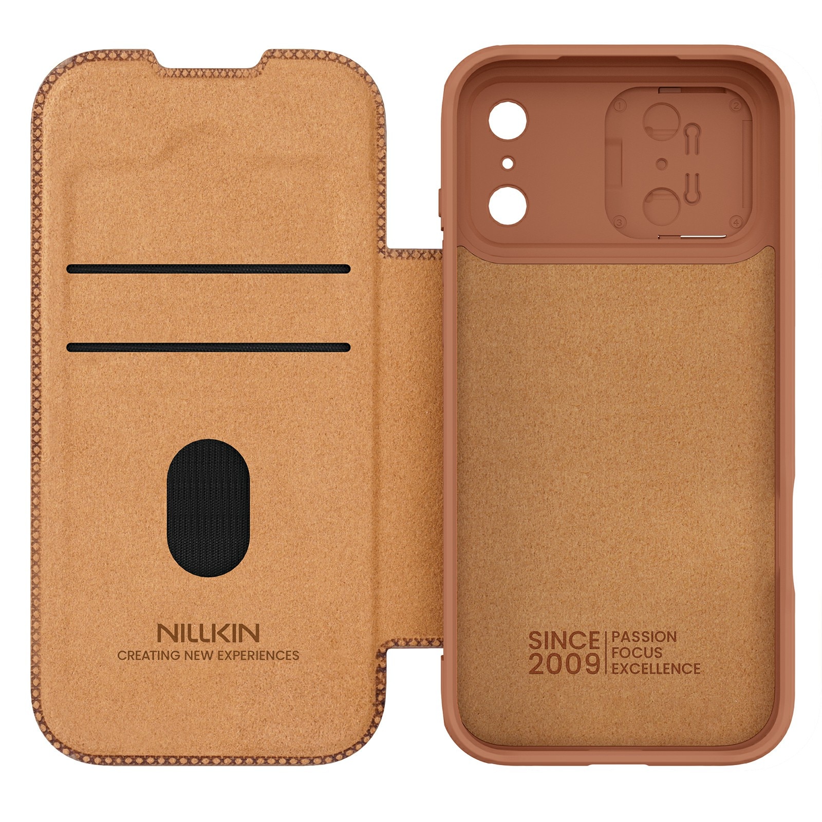 Etui Qin Pro CamShield iPhone 17 Pro Max Marron