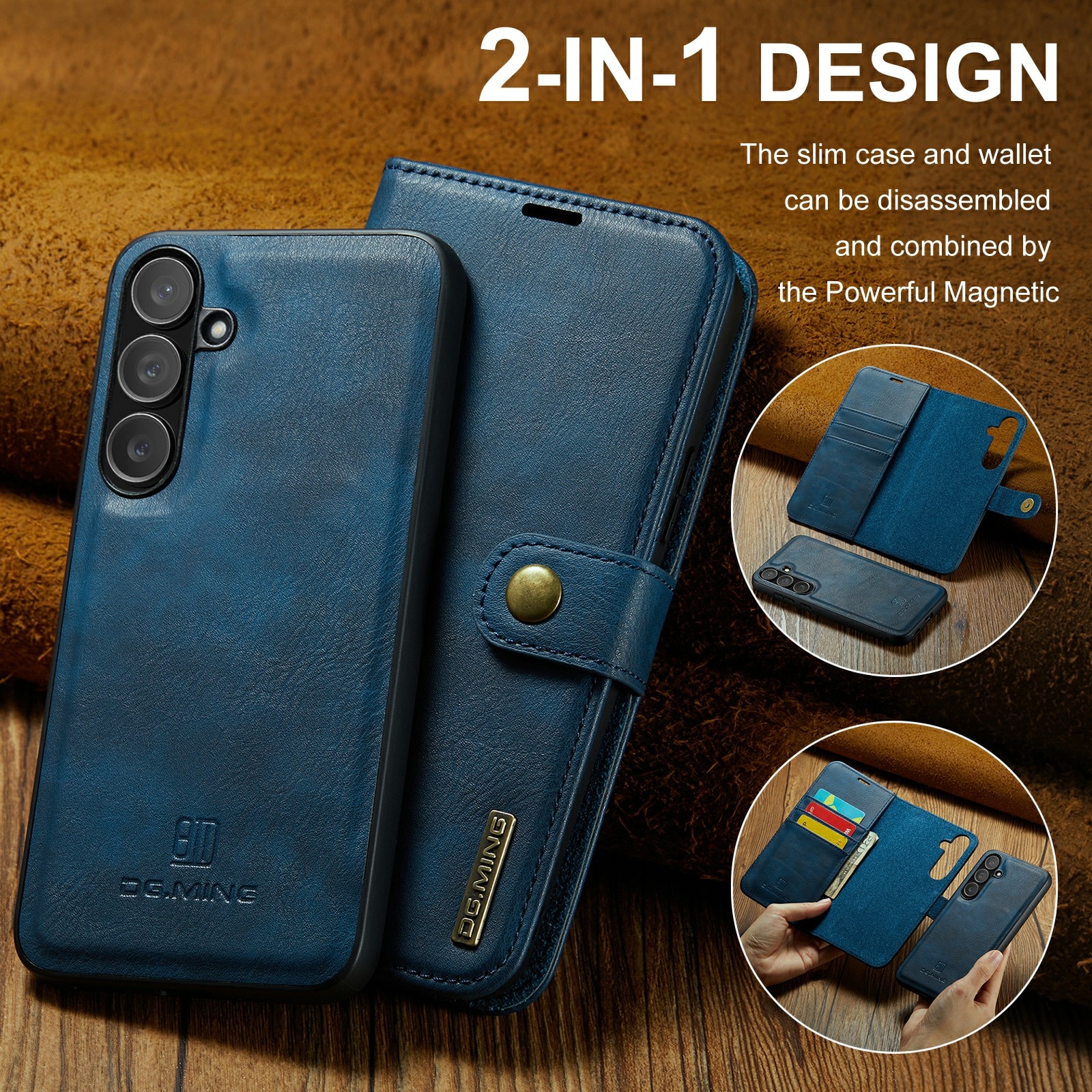 Étui portefeuille Magnet Wallet Samsung Galaxy S25 FE, Blue