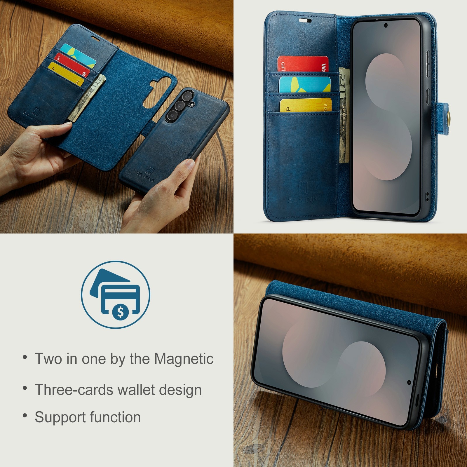 Étui portefeuille Magnet Wallet Samsung Galaxy S25 FE, Blue