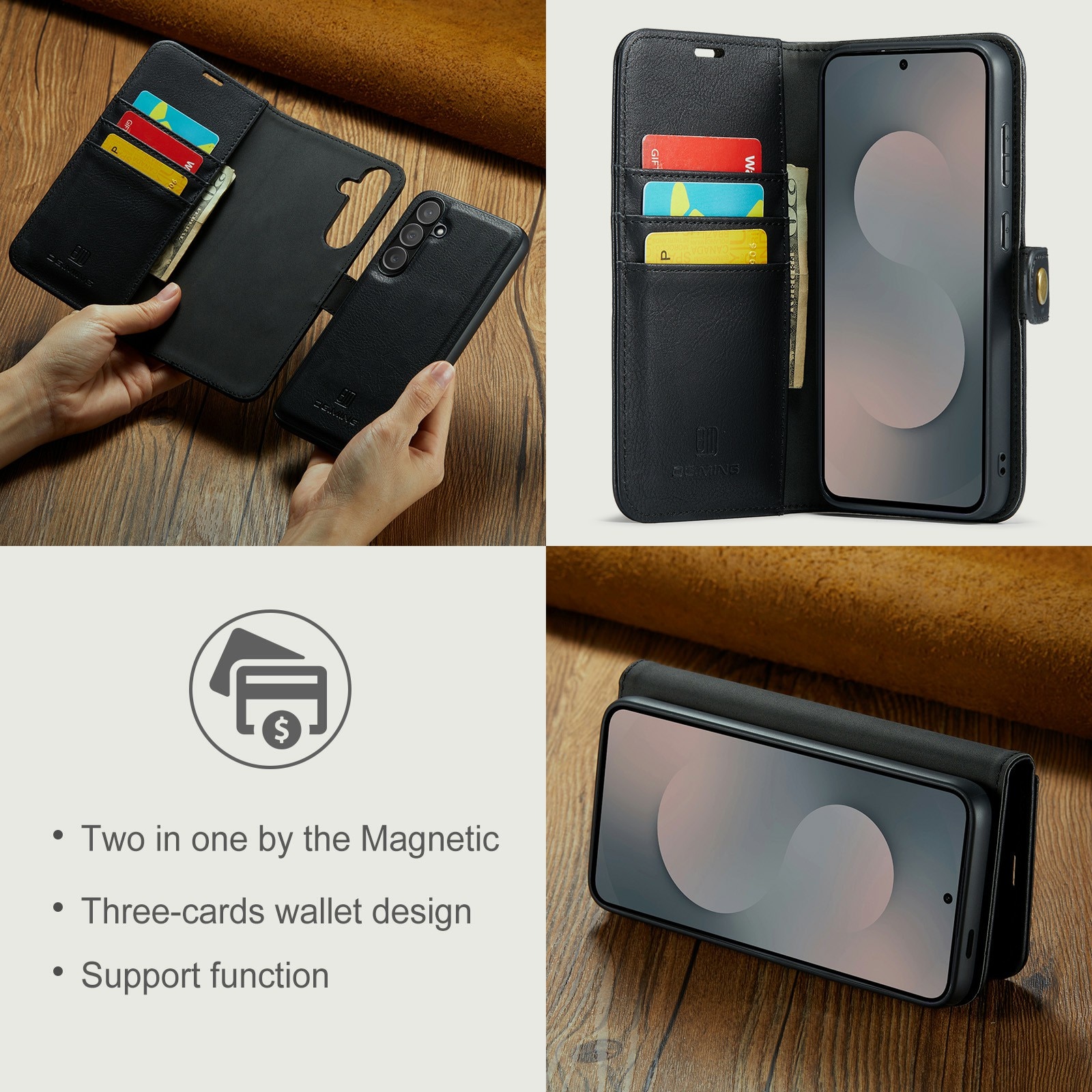 Étui portefeuille Magnet Wallet Samsung Galaxy S25 FE, Black