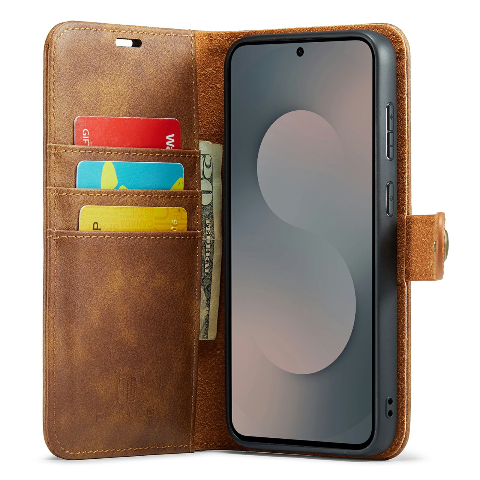 Étui portefeuille Magnet Wallet Samsung Galaxy S25 FE, Cognac