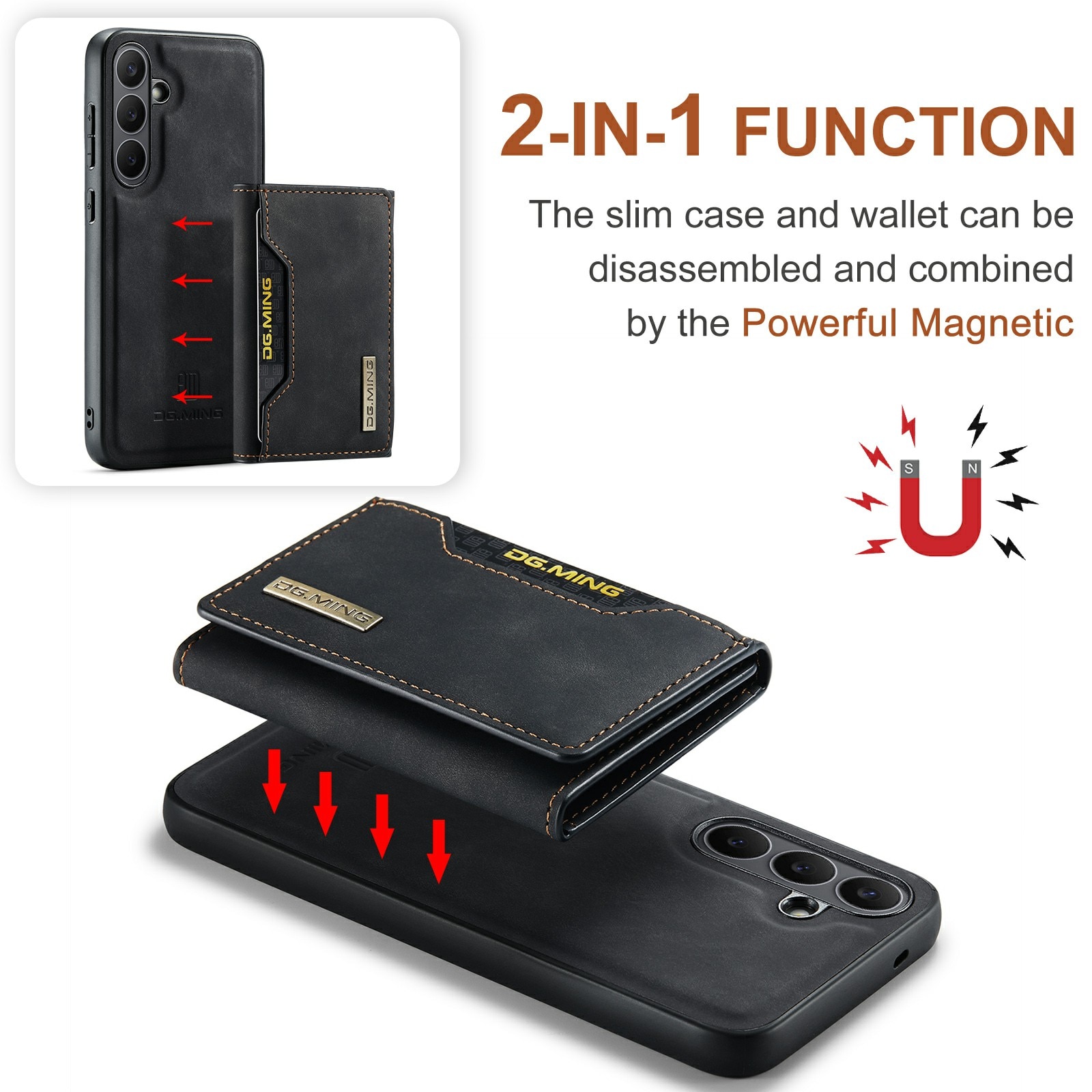 Coque Magnetic Card Slot Samsung Galaxy S25 FE, Noir