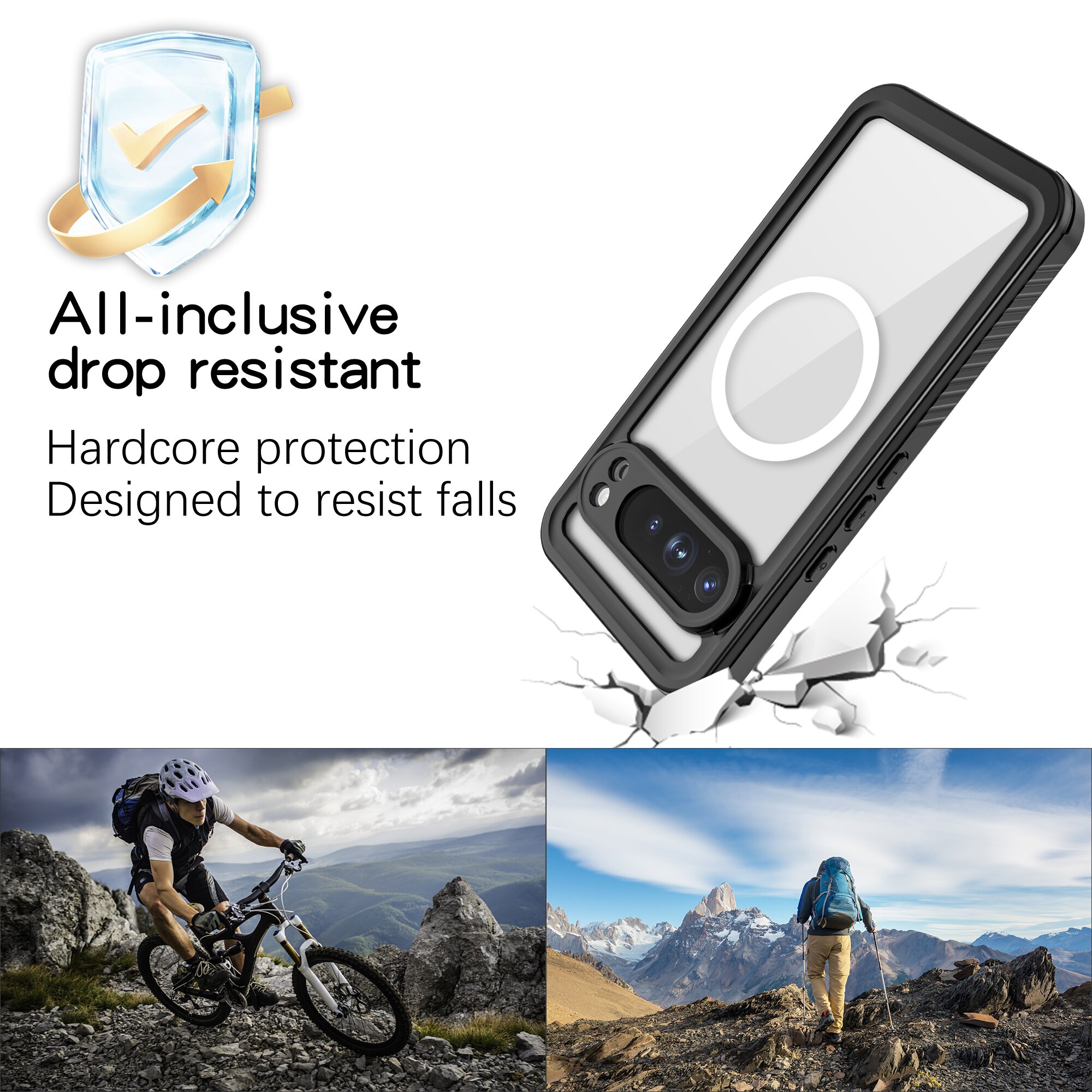 Coque étanche Google Pixel 10 Pro XL, transparent