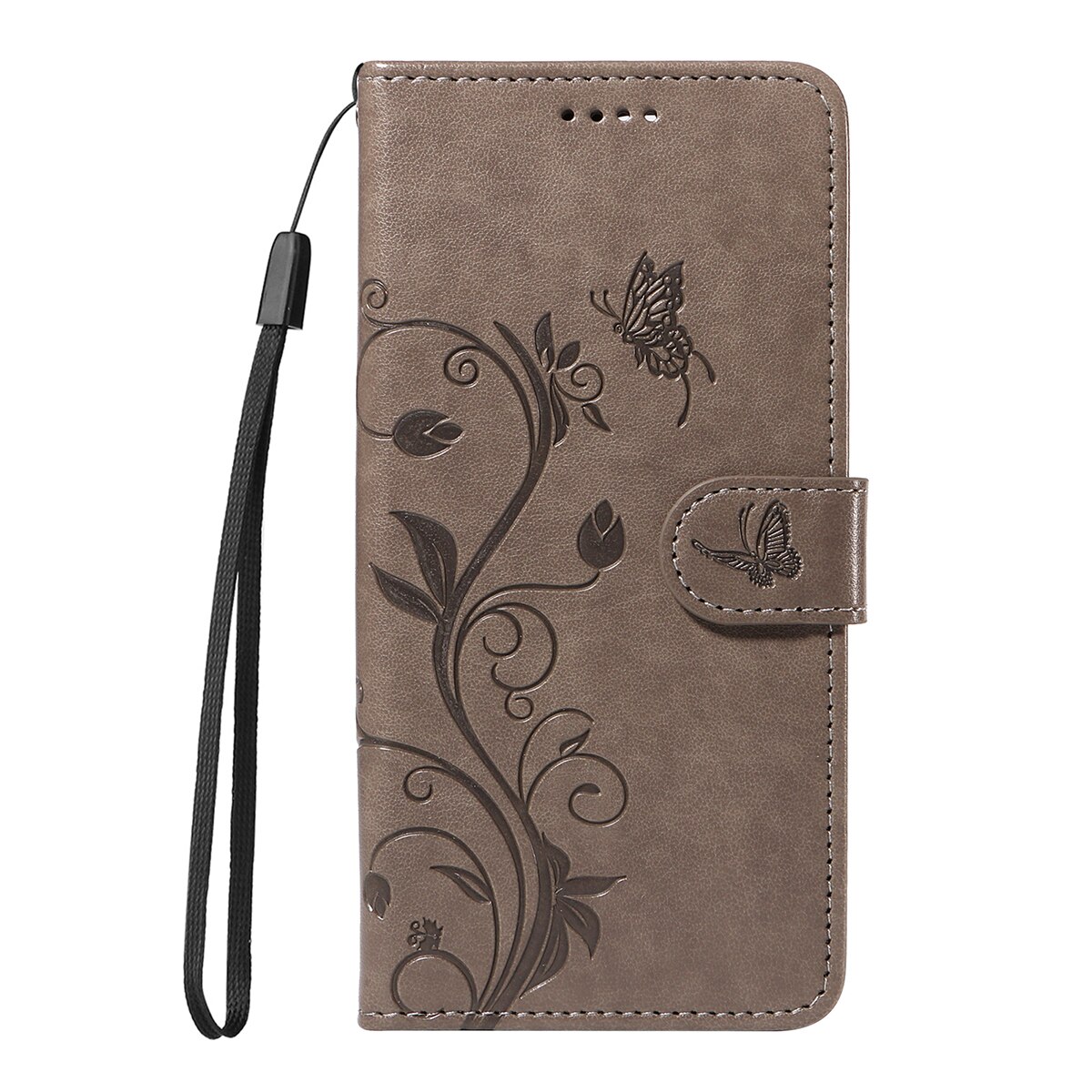 Étui en cuir à papillons pour Sony Xperia 10 VII, Gris