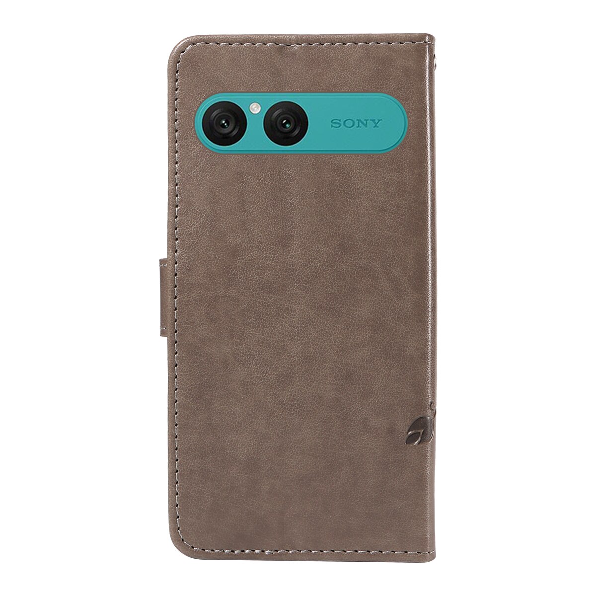 Étui en cuir à papillons pour Sony Xperia 10 VII, Gris