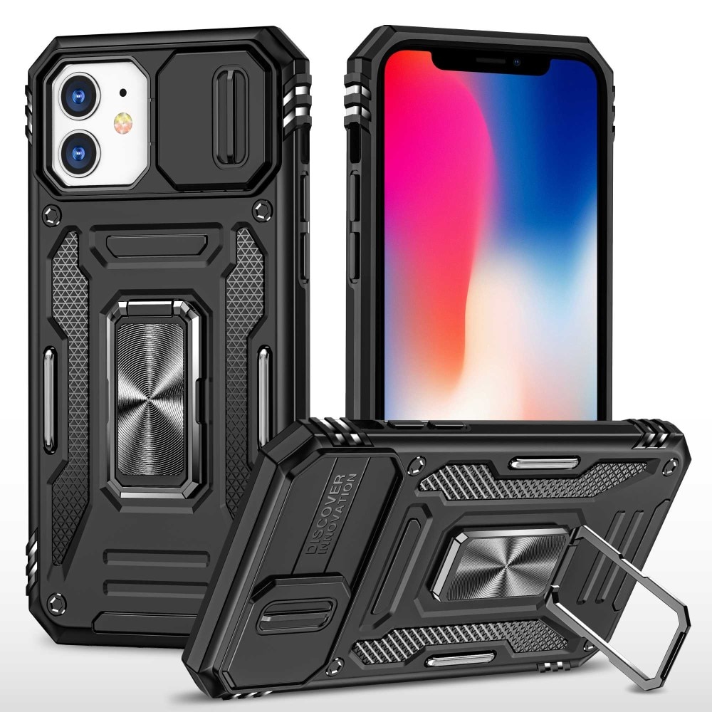 Coque Hybride Ring avec Protège Caméra iPhone 11, Noir