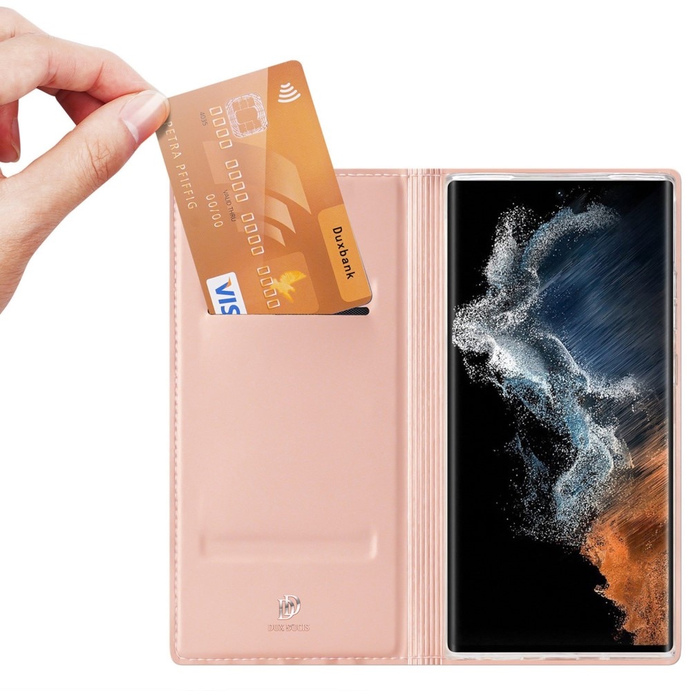 Étui portefeuille Skin Pro Series Samsung Galaxy S23 Ultra, Or rose