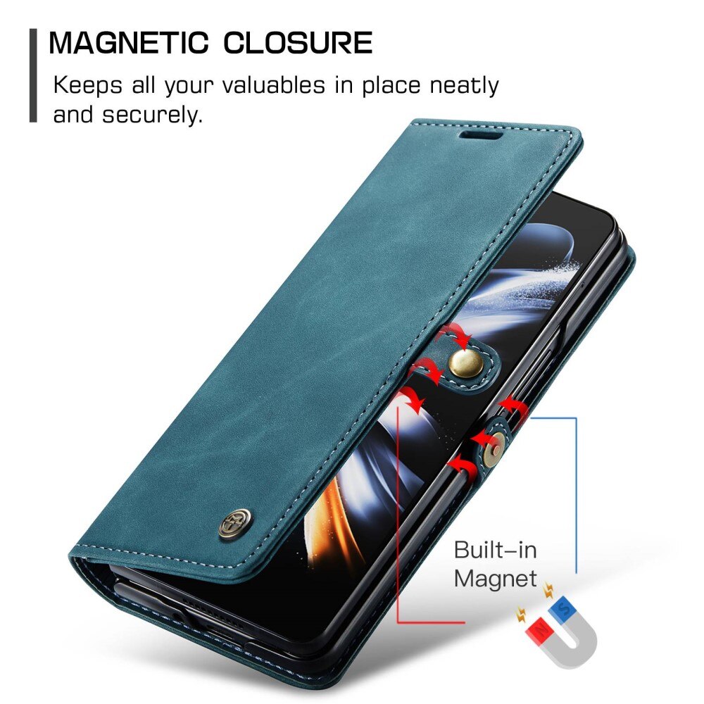 Étui portefeuille mince Samsung Galaxy Z Fold 4 bleu