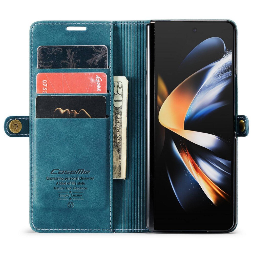 Étui portefeuille mince Samsung Galaxy Z Fold 4 bleu