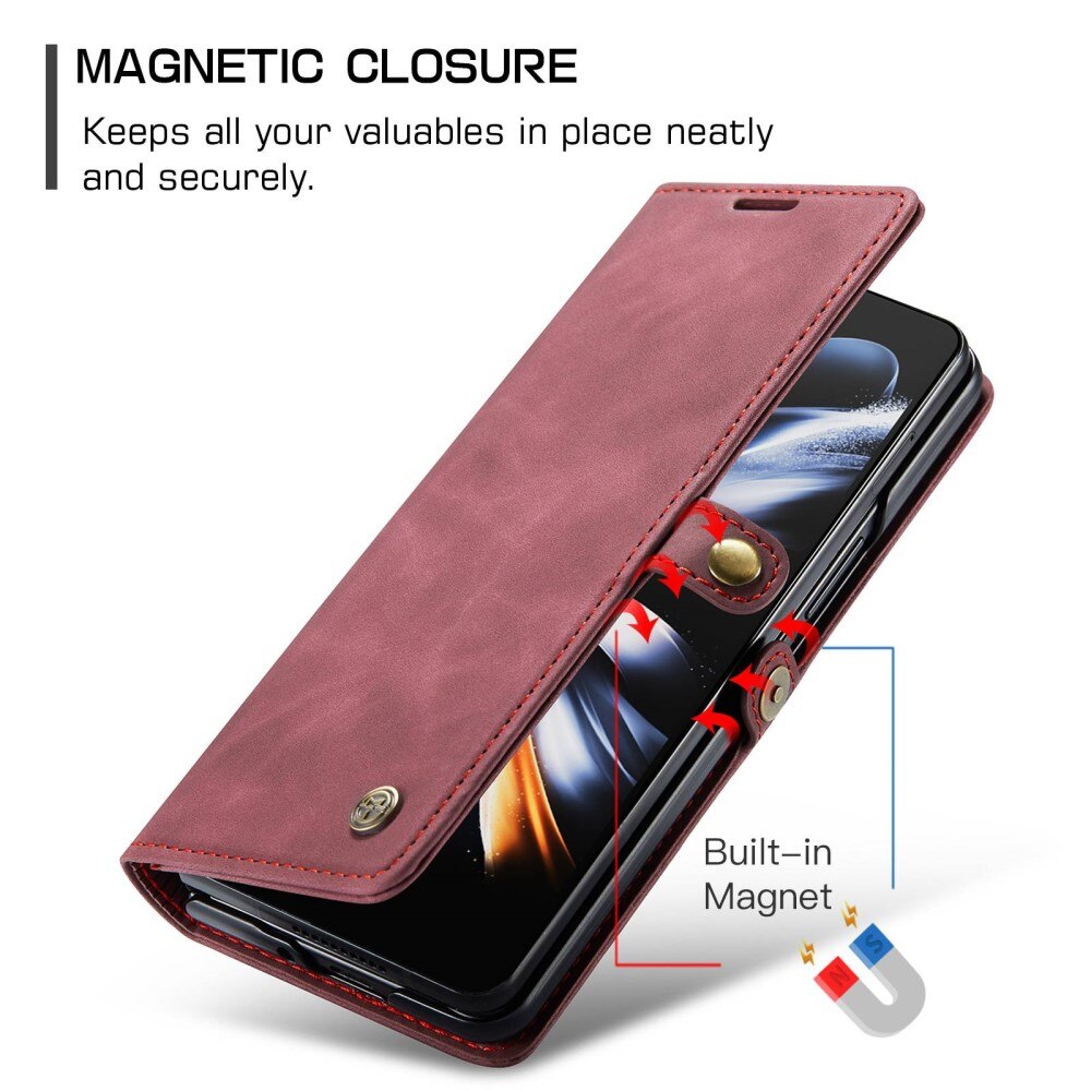 Étui portefeuille mince Samsung Galaxy Z Fold 4 rouge