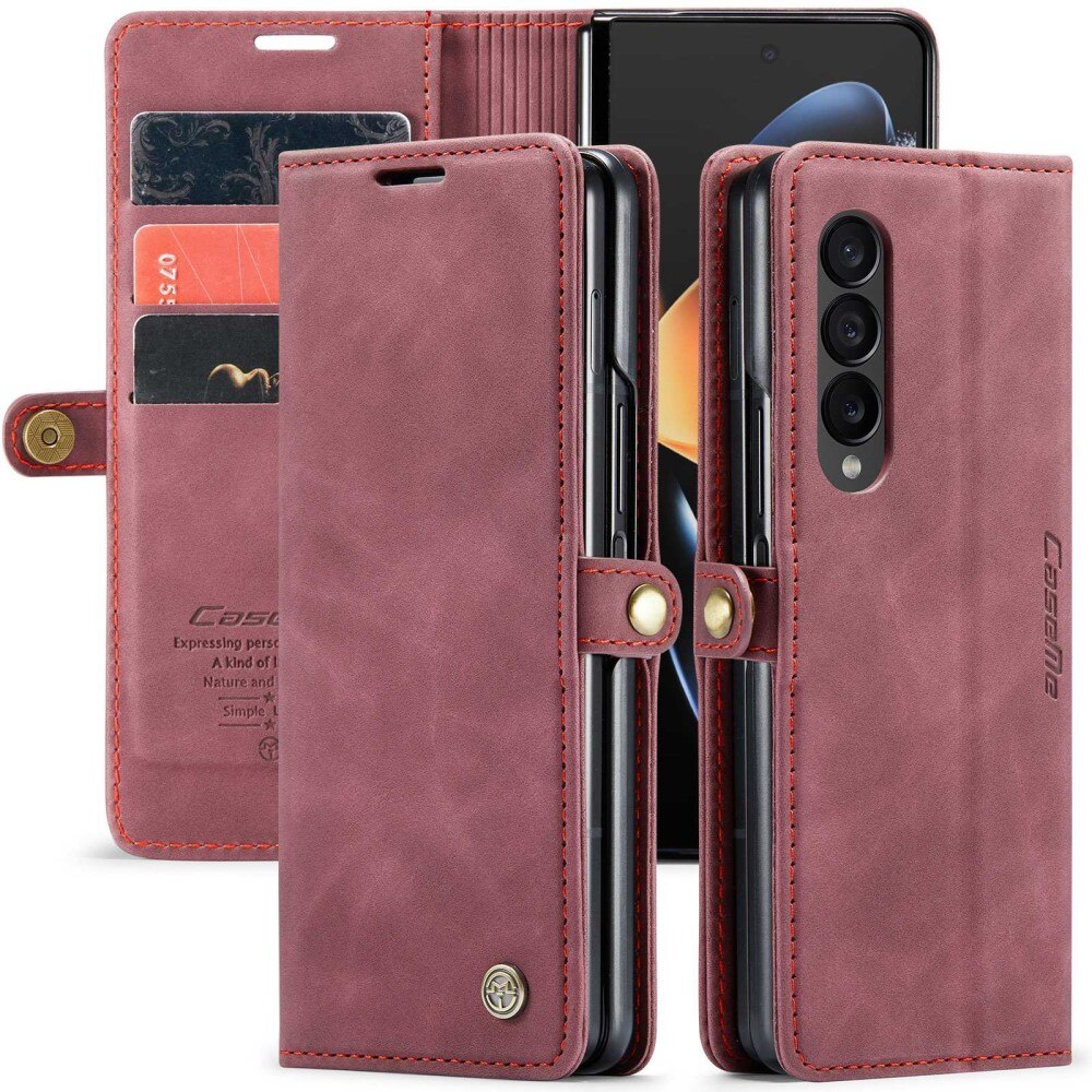 Étui portefeuille mince Samsung Galaxy Z Fold 4 rouge