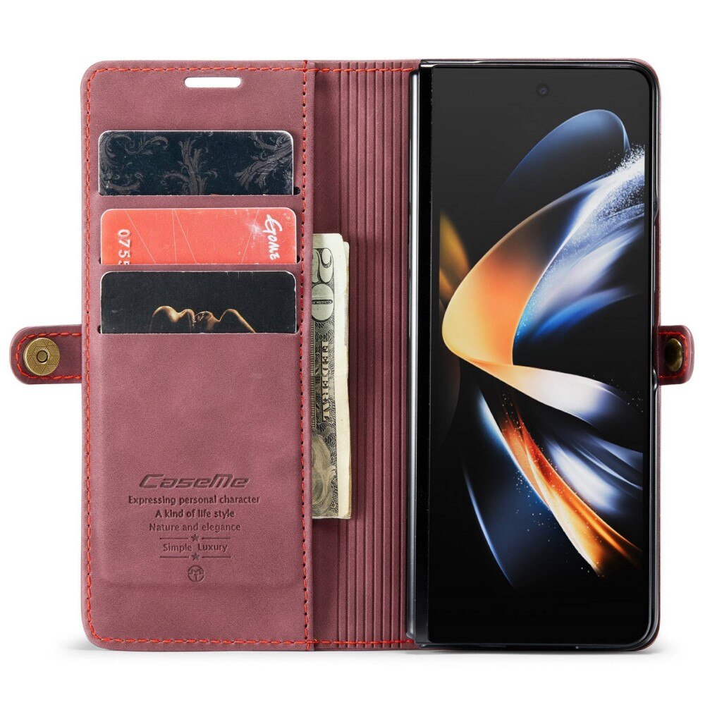 Étui portefeuille mince Samsung Galaxy Z Fold 4 rouge