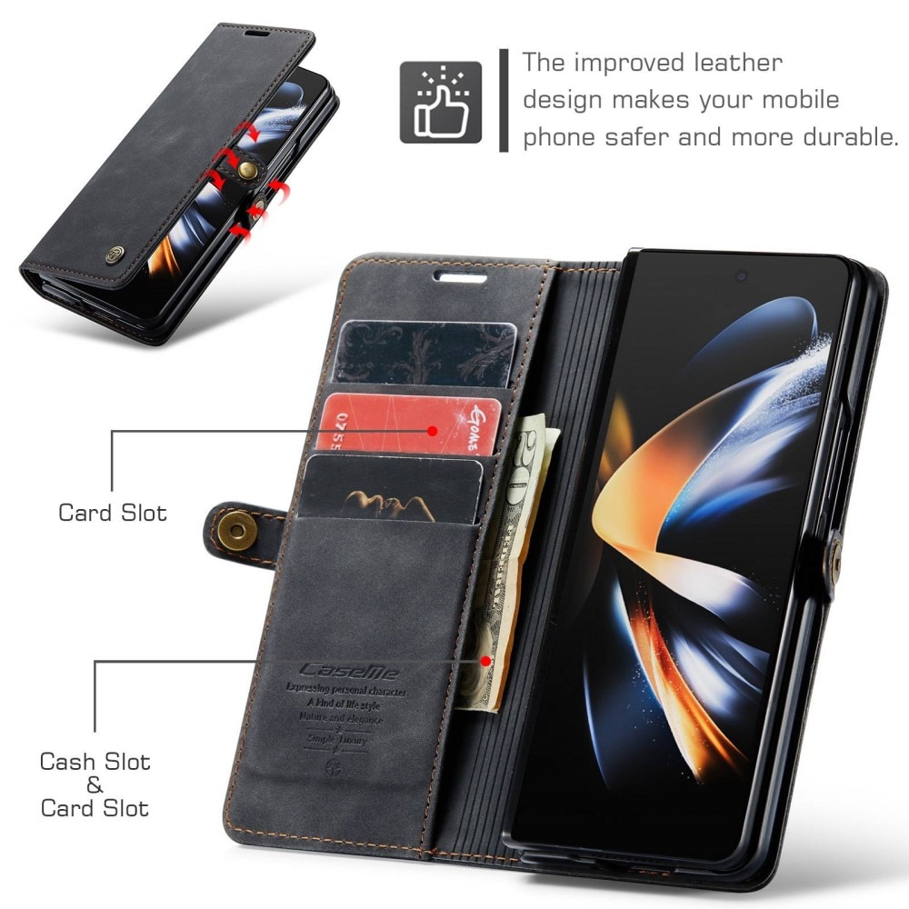 Étui portefeuille mince Samsung Galaxy Z Fold 4 noir
