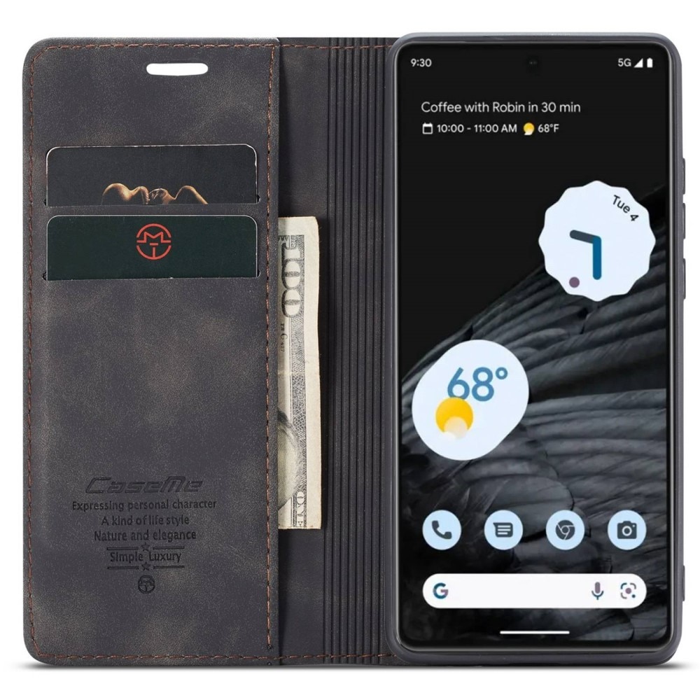 Étui portefeuille mince Google Pixel 7, Noir