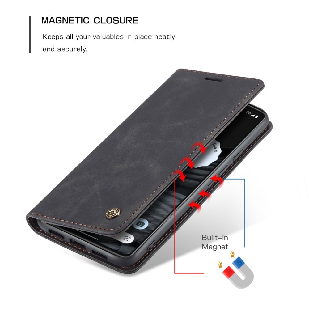 Étui portefeuille mince Google Pixel 7, Noir