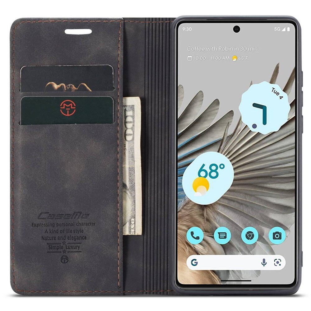 Étui portefeuille mince Google Pixel 7 Pro, Noir