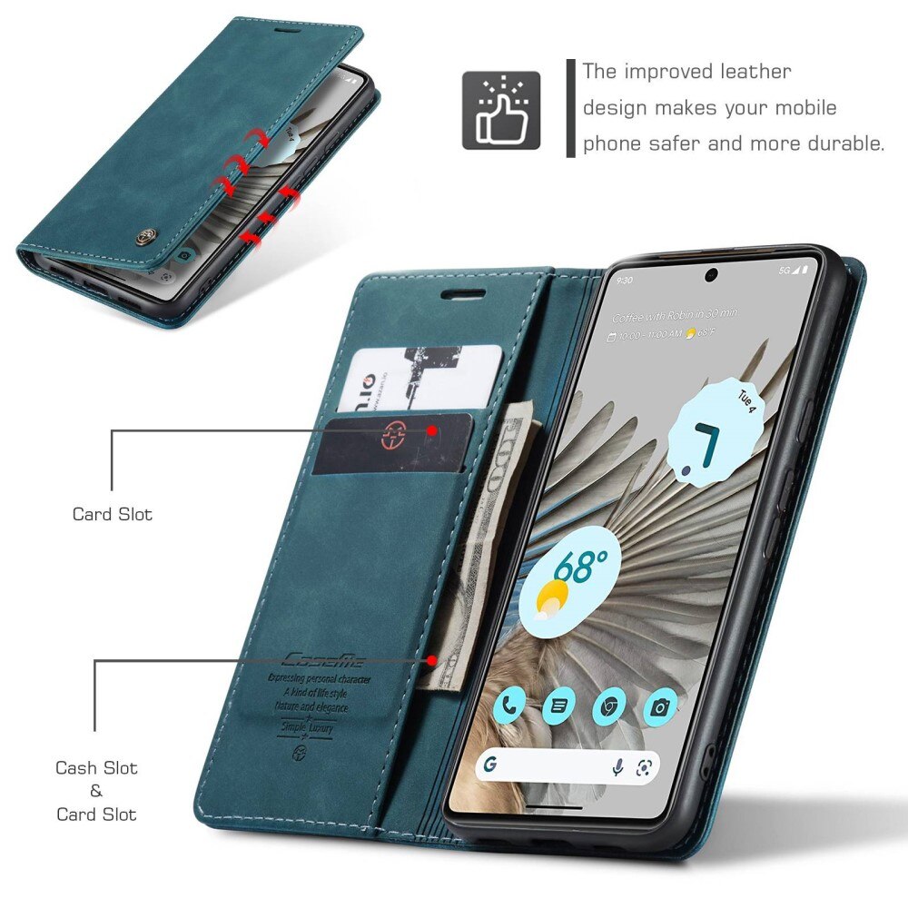 Étui portefeuille mince Google Pixel 7 Pro, Bleu