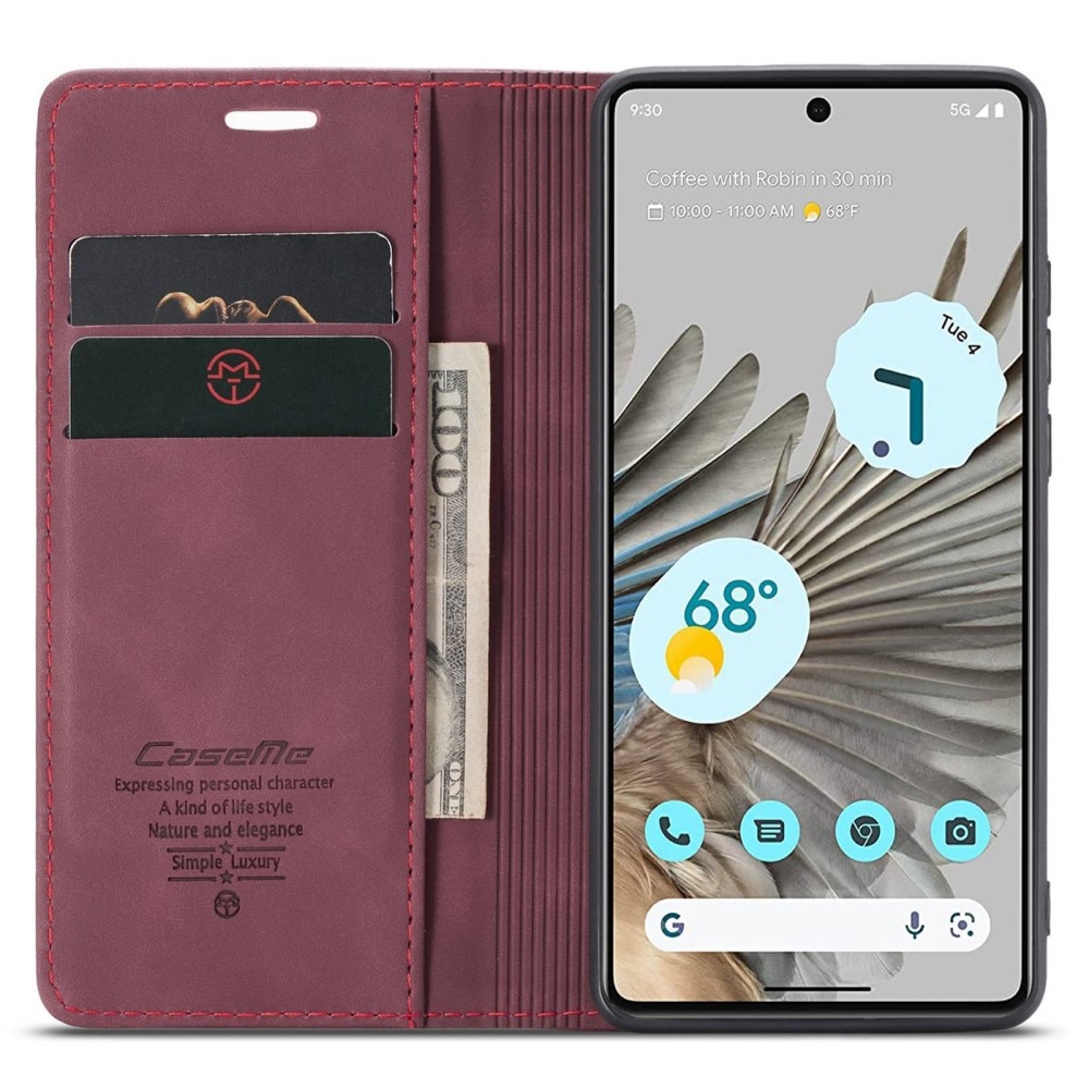 Étui portefeuille mince Google Pixel 7 Pro, Rouge