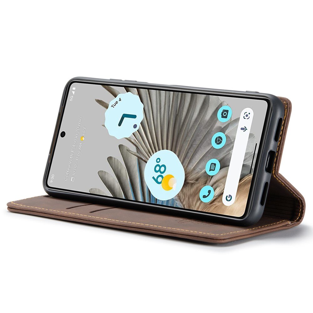 Étui portefeuille mince Google Pixel 7 Pro, Marron
