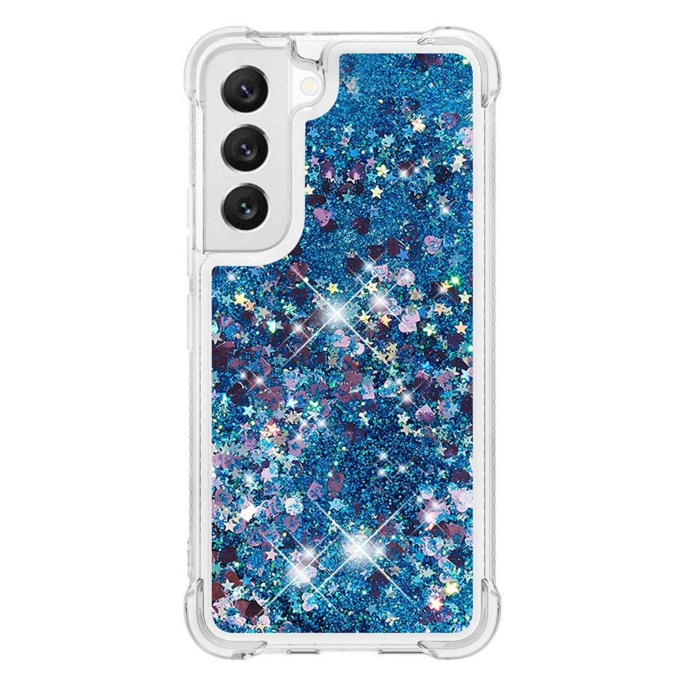 Coque Glitter Powder TPU Samsung Galaxy S23, bleu