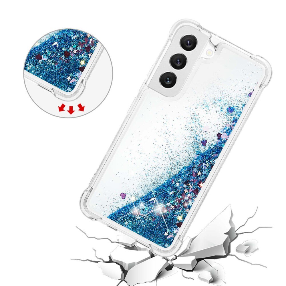 Coque Glitter Powder TPU Samsung Galaxy S23, bleu