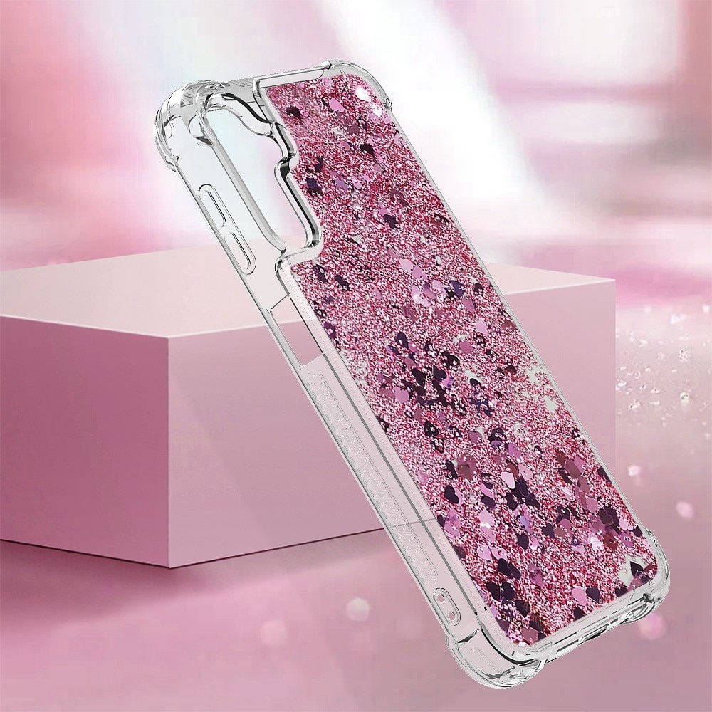Coque Glitter Powder TPU Samsung Galaxy A14, rose