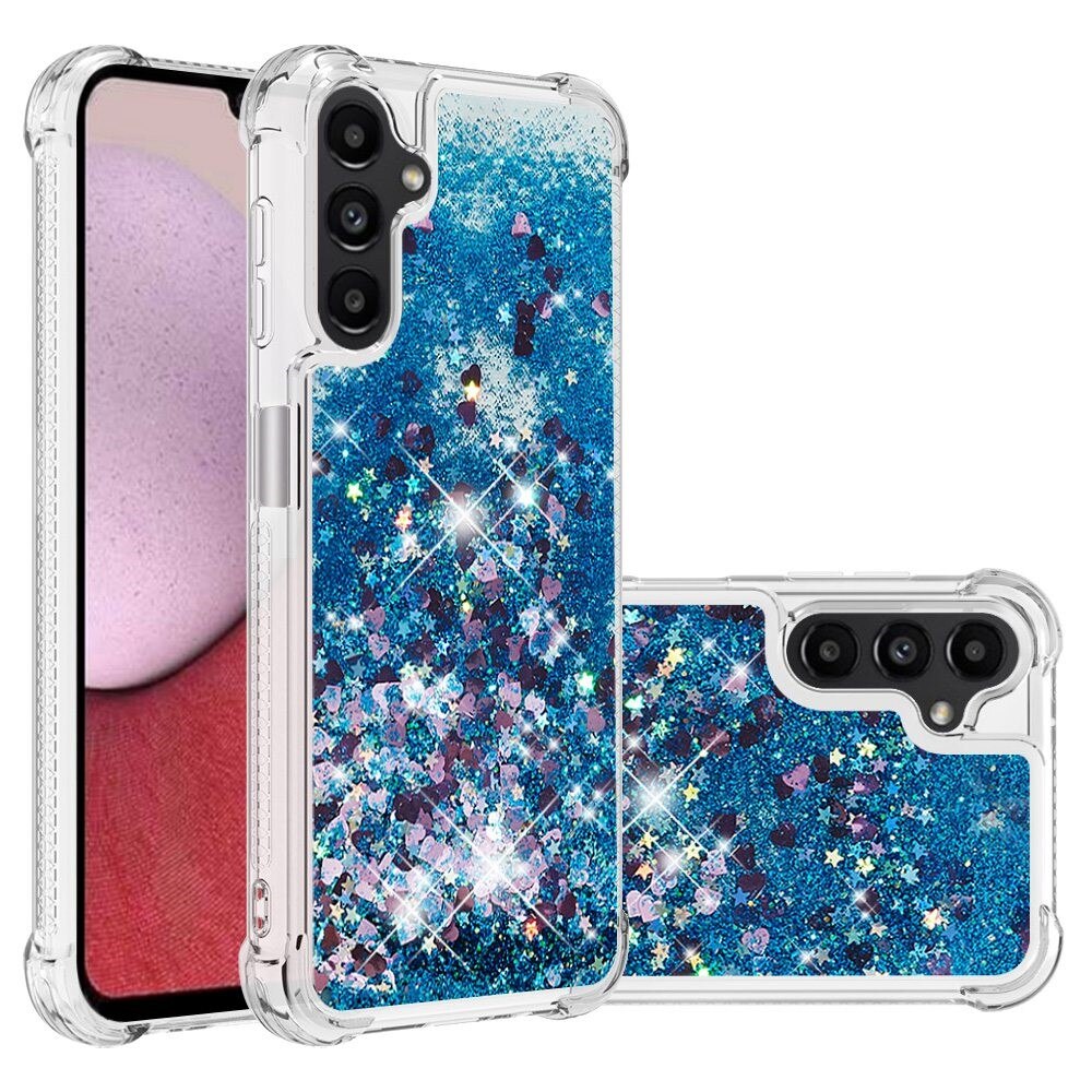 Coque Glitter Powder TPU Samsung Galaxy A14, bleu