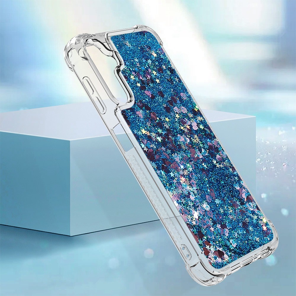 Coque Glitter Powder TPU Samsung Galaxy A14, bleu